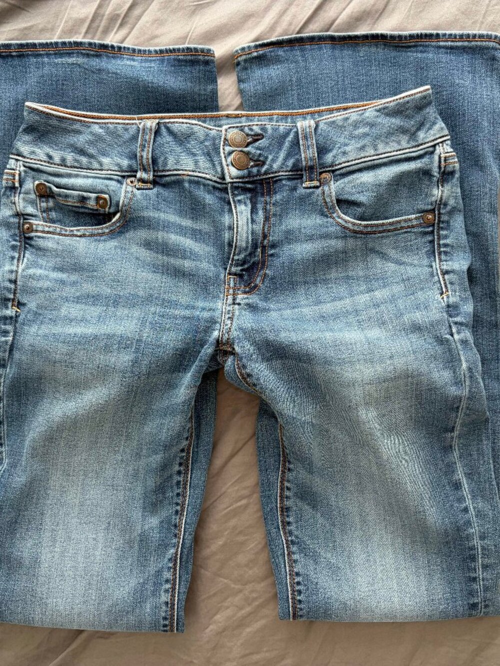 american eagle artist flare super stretch denim jeans - 4